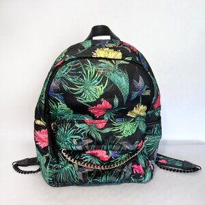 Victoria's Secret Backpack Floral Tropical Gold Chain Strap Hands-free Carry Bag